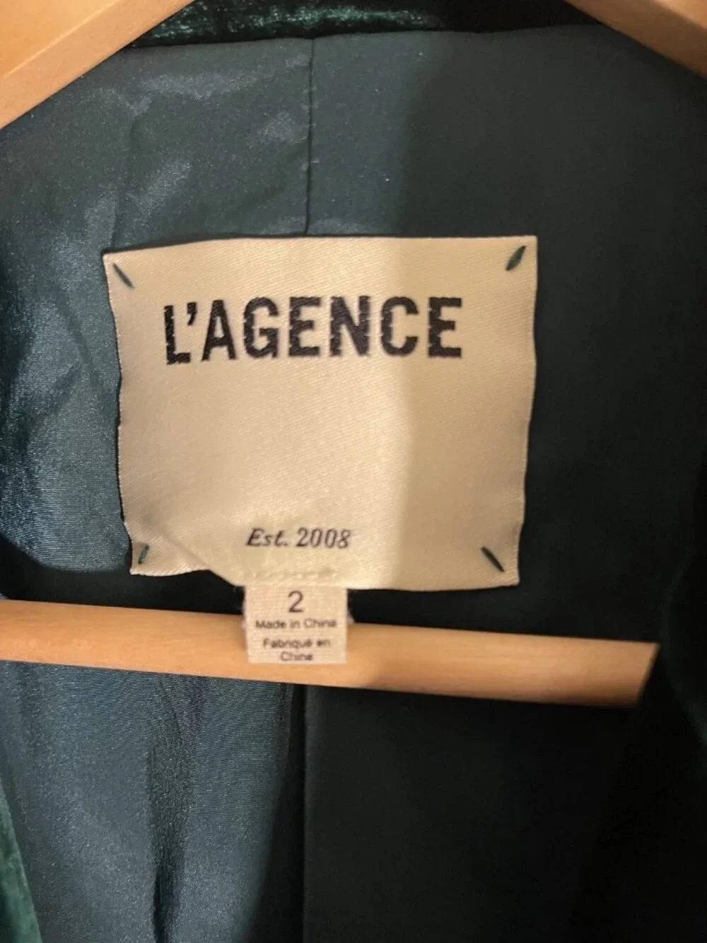 L'agence green women's green velvet blazer size 2 pls read notes/pics designer